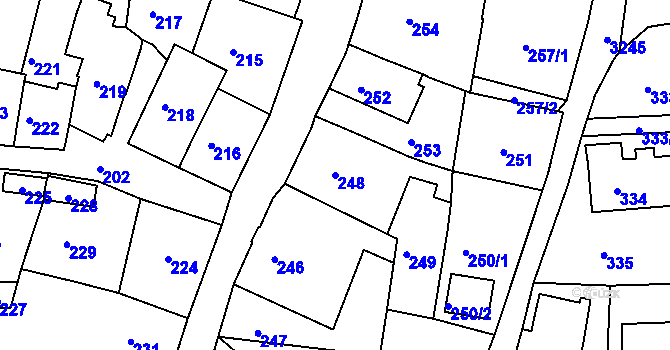 Parcela st. 248 v KÚ Železný Brod, Katastrální mapa