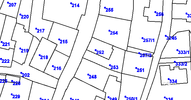 Parcela st. 252 v KÚ Železný Brod, Katastrální mapa