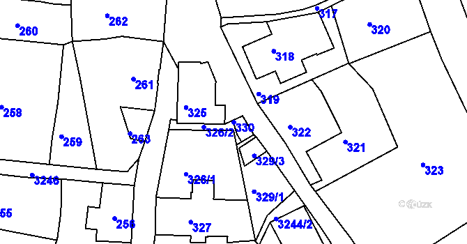 Parcela st. 330 v KÚ Železný Brod, Katastrální mapa