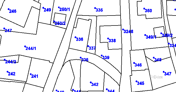 Parcela st. 337 v KÚ Železný Brod, Katastrální mapa