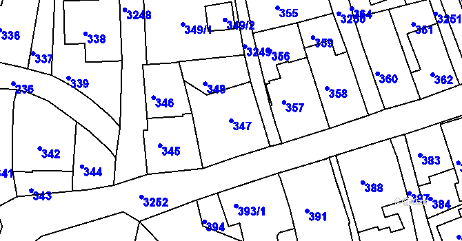 Parcela st. 347 v KÚ Železný Brod, Katastrální mapa