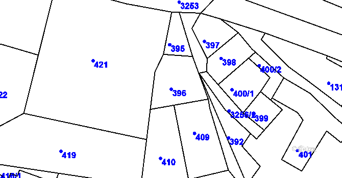 Parcela st. 396 v KÚ Železný Brod, Katastrální mapa