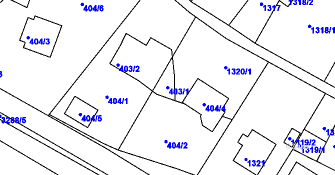 Parcela st. 403/1 v KÚ Železný Brod, Katastrální mapa