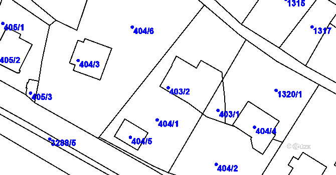 Parcela st. 403/2 v KÚ Železný Brod, Katastrální mapa