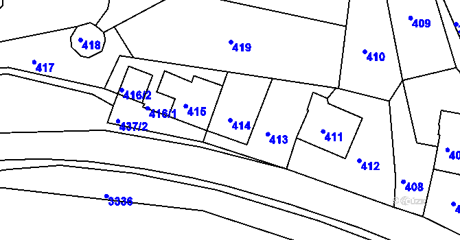 Parcela st. 414 v KÚ Železný Brod, Katastrální mapa