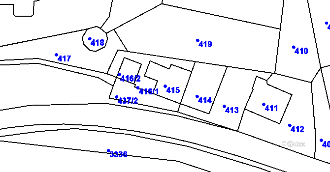 Parcela st. 415 v KÚ Železný Brod, Katastrální mapa
