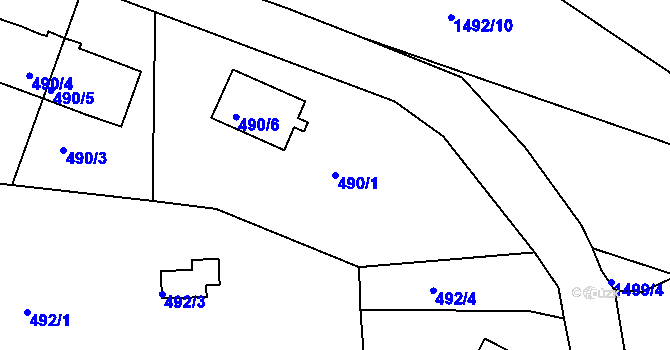 Parcela st. 490/1 v KÚ Železný Brod, Katastrální mapa