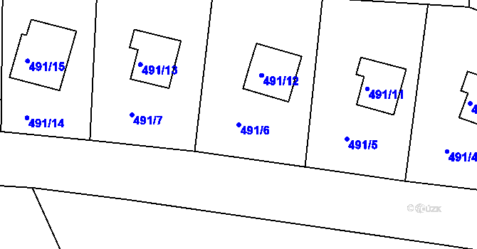 Parcela st. 491/6 v KÚ Železný Brod, Katastrální mapa