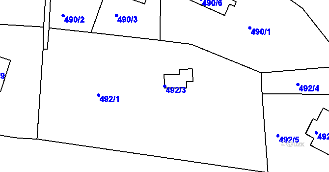 Parcela st. 492/3 v KÚ Železný Brod, Katastrální mapa