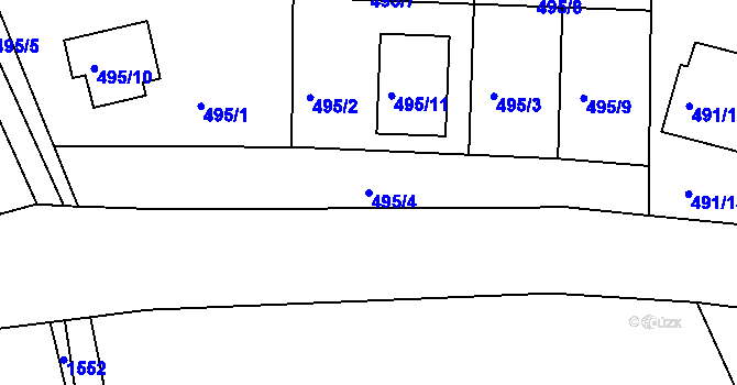 Parcela st. 495/4 v KÚ Železný Brod, Katastrální mapa