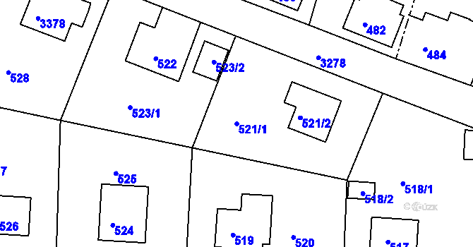 Parcela st. 521/1 v KÚ Železný Brod, Katastrální mapa