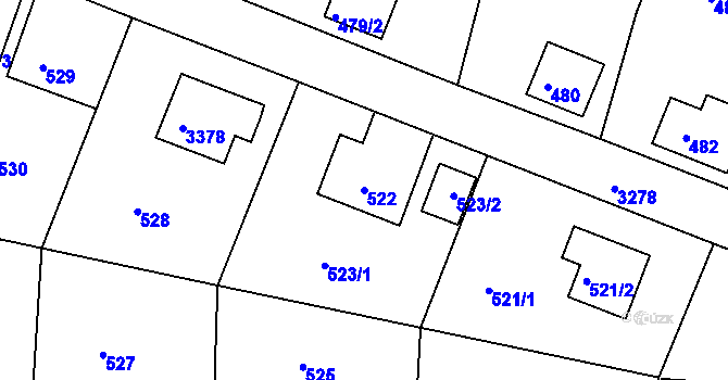 Parcela st. 522 v KÚ Železný Brod, Katastrální mapa