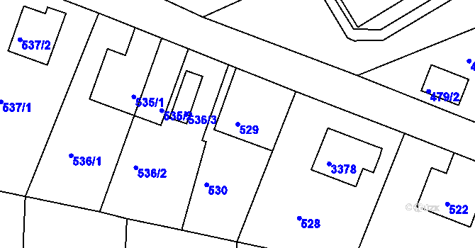 Parcela st. 529 v KÚ Železný Brod, Katastrální mapa