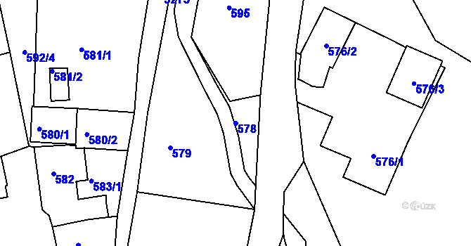 Parcela st. 578 v KÚ Železný Brod, Katastrální mapa