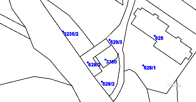 Parcela st. 629/2 v KÚ Železný Brod, Katastrální mapa