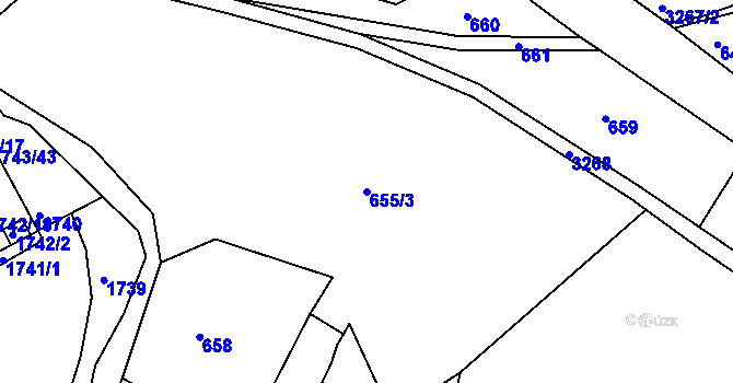 Parcela st. 655/3 v KÚ Železný Brod, Katastrální mapa
