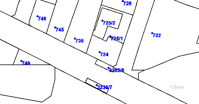 Parcela st. 724 v KÚ Železný Brod, Katastrální mapa