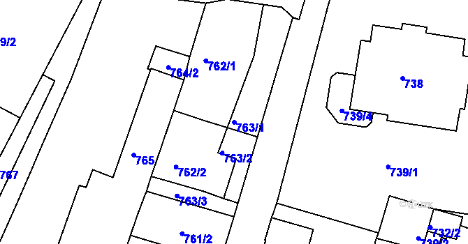 Parcela st. 763/1 v KÚ Železný Brod, Katastrální mapa