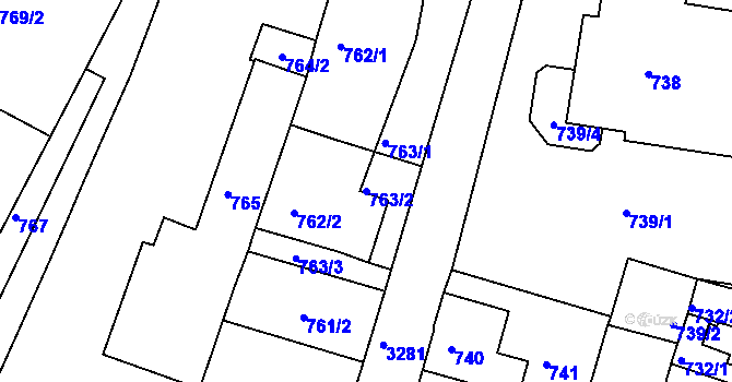 Parcela st. 763/2 v KÚ Železný Brod, Katastrální mapa