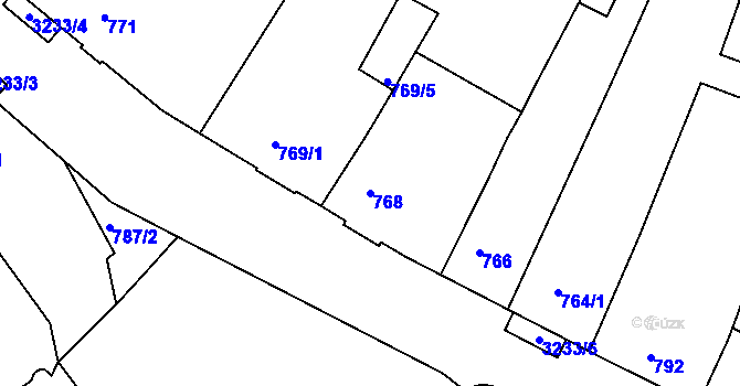 Parcela st. 768 v KÚ Železný Brod, Katastrální mapa