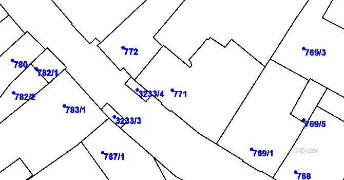 Parcela st. 771 v KÚ Železný Brod, Katastrální mapa