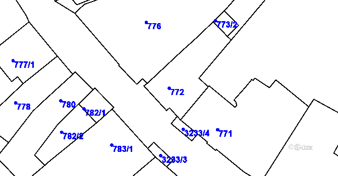Parcela st. 772 v KÚ Železný Brod, Katastrální mapa