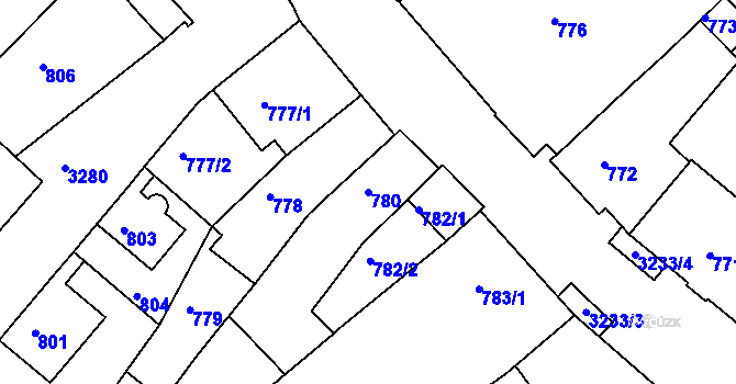Parcela st. 780 v KÚ Železný Brod, Katastrální mapa