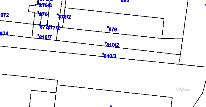 Parcela st. 810/3 v KÚ Železný Brod, Katastrální mapa