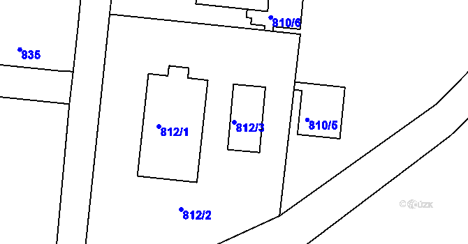 Parcela st. 812/3 v KÚ Železný Brod, Katastrální mapa