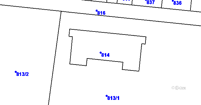 Parcela st. 814 v KÚ Železný Brod, Katastrální mapa