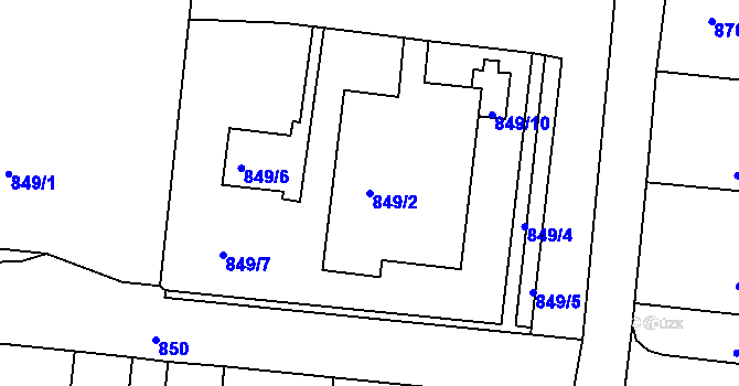 Parcela st. 849/2 v KÚ Železný Brod, Katastrální mapa
