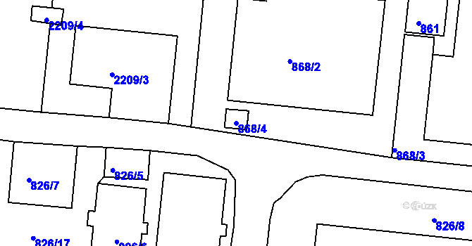 Parcela st. 868/4 v KÚ Železný Brod, Katastrální mapa