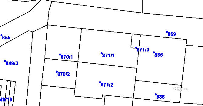 Parcela st. 871/1 v KÚ Železný Brod, Katastrální mapa