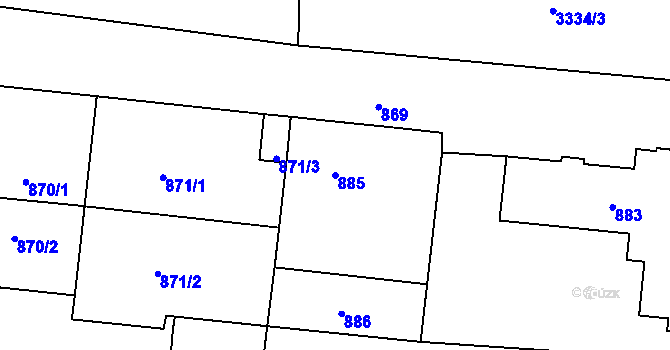 Parcela st. 885 v KÚ Železný Brod, Katastrální mapa
