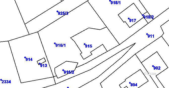 Parcela st. 915 v KÚ Železný Brod, Katastrální mapa