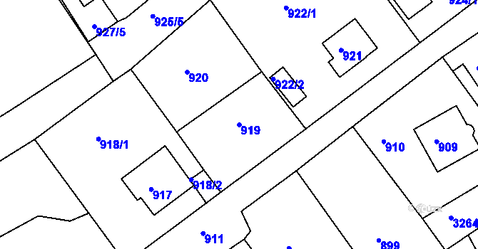 Parcela st. 919 v KÚ Železný Brod, Katastrální mapa