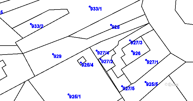 Parcela st. 927/4 v KÚ Železný Brod, Katastrální mapa
