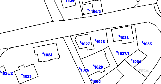 Parcela st. 1027 v KÚ Železný Brod, Katastrální mapa
