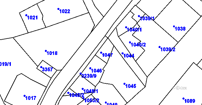 Parcela st. 1047 v KÚ Železný Brod, Katastrální mapa