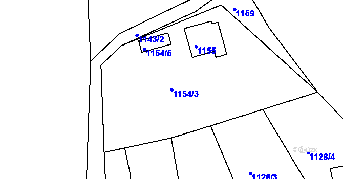 Parcela st. 1154/3 v KÚ Železný Brod, Katastrální mapa