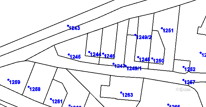 Parcela st. 1246 v KÚ Železný Brod, Katastrální mapa