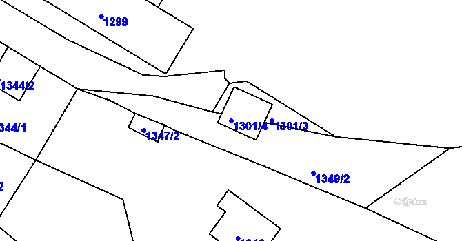 Parcela st. 1301/4 v KÚ Železný Brod, Katastrální mapa