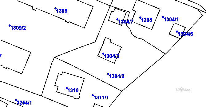Parcela st. 1304/3 v KÚ Železný Brod, Katastrální mapa