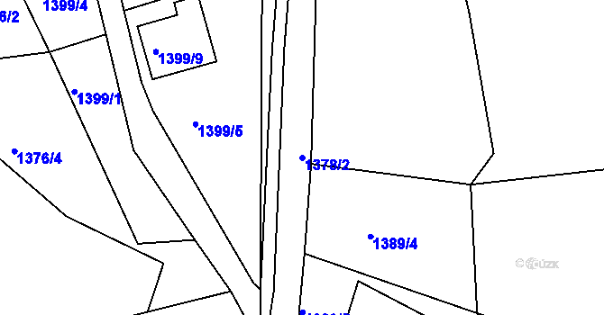 Parcela st. 1378/2 v KÚ Železný Brod, Katastrální mapa