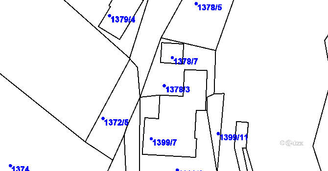 Parcela st. 1378/3 v KÚ Železný Brod, Katastrální mapa