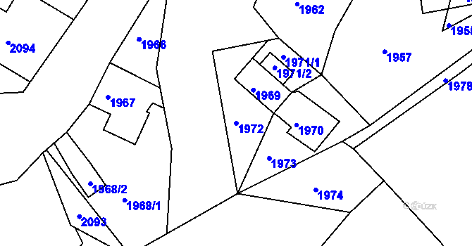Parcela st. 1972 v KÚ Železný Brod, Katastrální mapa