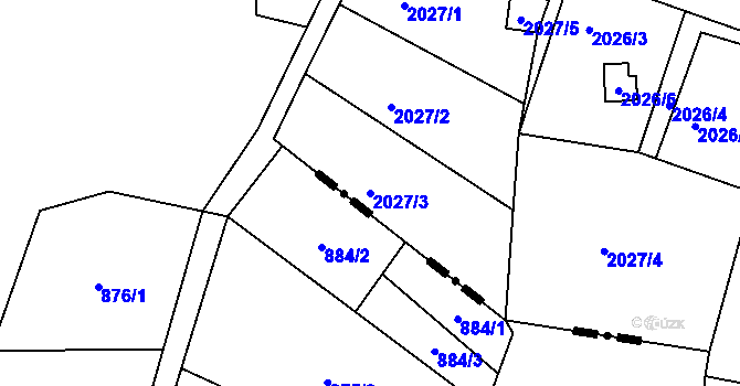 Parcela st. 2027/3 v KÚ Železný Brod, Katastrální mapa