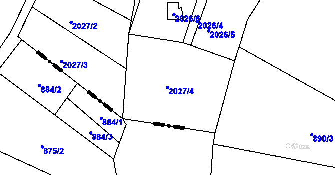 Parcela st. 2027/4 v KÚ Železný Brod, Katastrální mapa