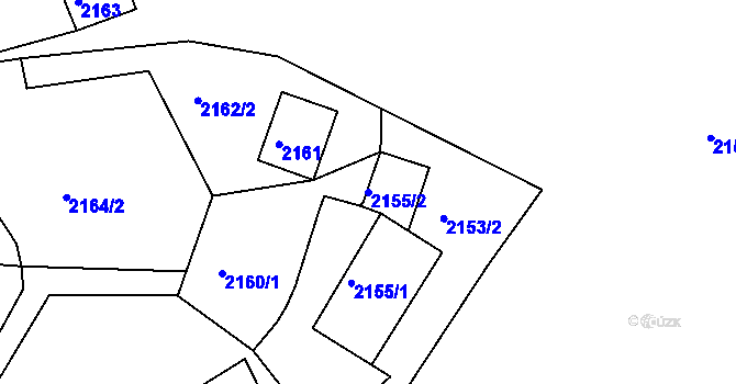 Parcela st. 2155/2 v KÚ Železný Brod, Katastrální mapa