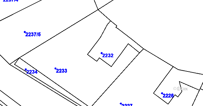 Parcela st. 2232 v KÚ Železný Brod, Katastrální mapa